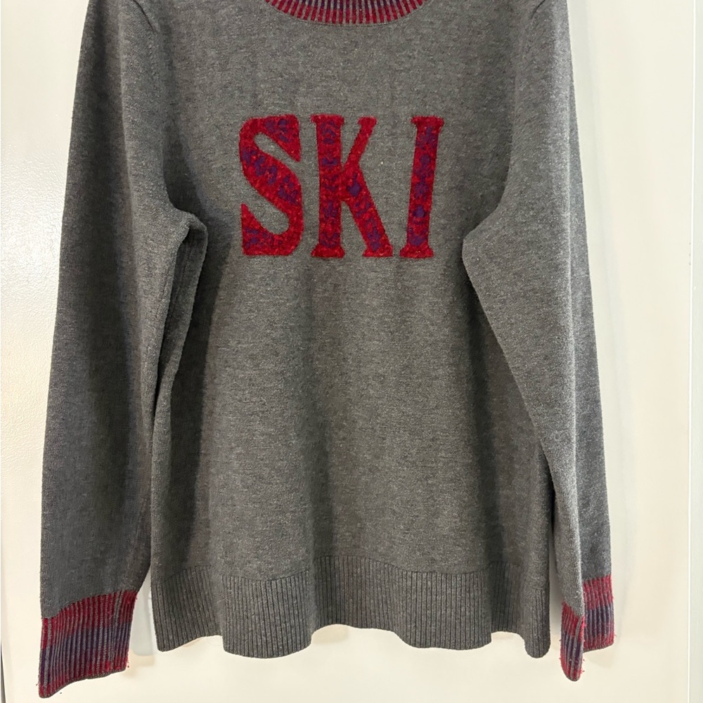Krimson Klover Gray Sweater with Red Accents